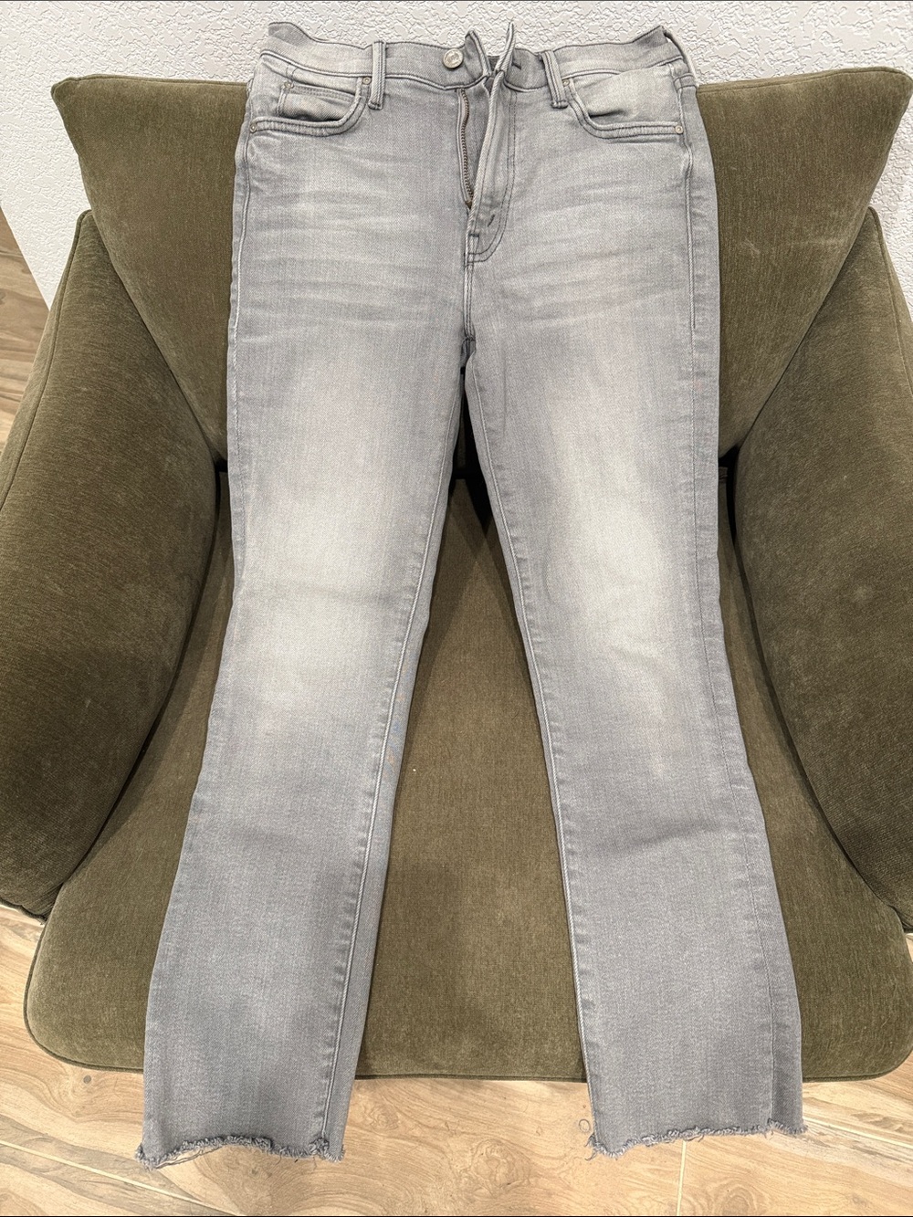 MOTHER Gray Straight-Leg Jeans